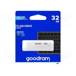 1 pcs x GOODRAM - UME2-0320W0R11 - Pendrive, USB 2.0, 32GB, R: 20MB/s, W: 5MB/s, USB A, white