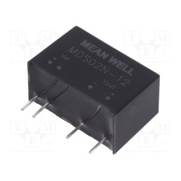 1 pcs x MEAN WELL - MDS02N-12 - Converter: DC/DC, 2W, Uin: 21.6÷26.4V, Uout: 12VDC, Iout: 167mA, SIP7