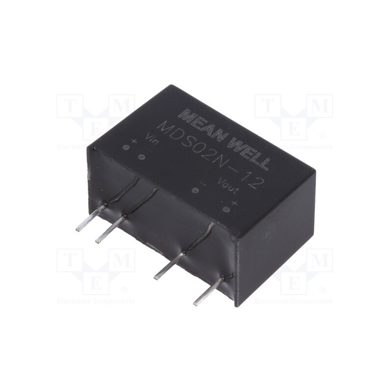 1 pcs x MEAN WELL - MDS02N-12 - Converter: DC/DC, 2W, Uin: 21.6÷26.4V, Uout: 12VDC, Iout: 167mA, SIP7