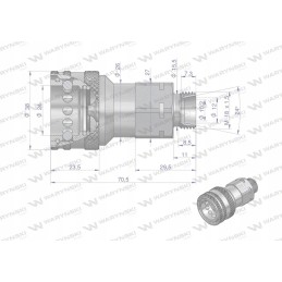 Hydraulic quick connector, M18x1 socket, 5 thread