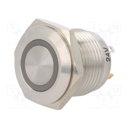 1 pcs x ONPOW - GQ16F-10E/J/R/24V/S - Switch: vandal resistant, Pos: 2, SPST-NO, 2A/36VDC, IP65, OFF-(ON)