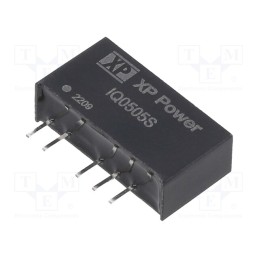 1 pcs x XP POWER - IQ0505S - Converter: DC/DC, 1W, Uin: 5V, Uout: 5VDC, Iout: 100mA, SIP, 85kHz, THT