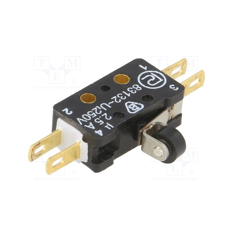 1 pcs x PROMET - 83 132 S54 KR-9,3 - Microswitch SNAP ACTION, 2.5A/250VAC, 0.3A/220VDC, ON-(ON), IP40