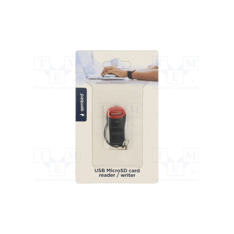 1 pcs x GEMBIRD - FD2-MSD-3 - Card reader: memory, USB A plug, USB 2.0, microSDHC,SDHC, 25Mbps