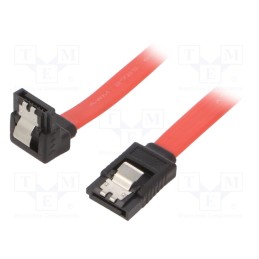1 pcs x GEMBIRD - CC-SATAM-DATA90 - Cable: SATA, SATA plug,SATA plug angled, 0.5m, SATA III, red