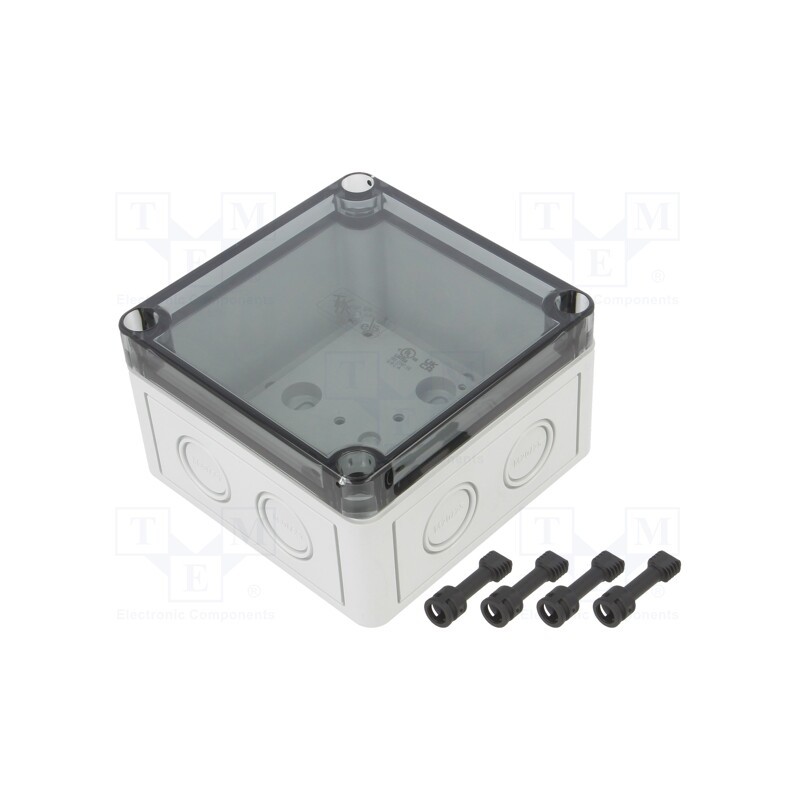 1 pcs x SPELSBERG - 13700401 - Enclosure: multipurpose, X: 110mm, Y: 110mm, Z: 66mm, TK PC, grey