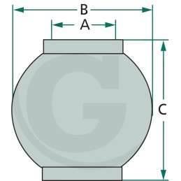 Central connector ball, category 2, 55 mm wide
