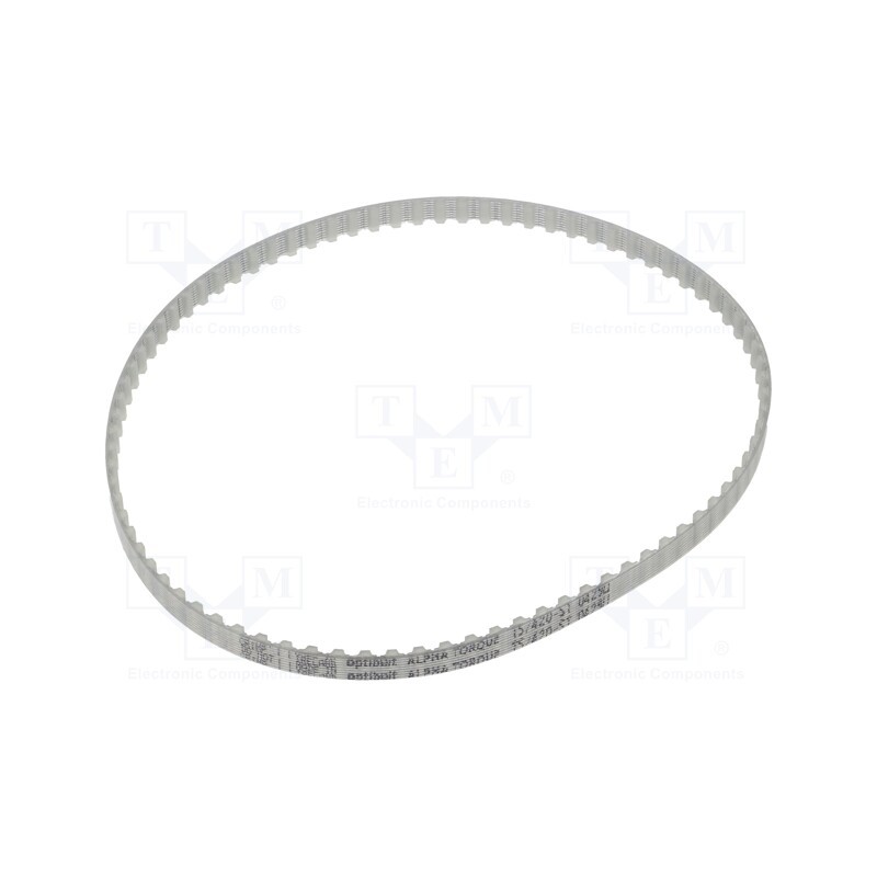 1 pcs x OPTIBELT - T5 420 677ZA - Timing belt, T5, W: 6mm, H: 2.2mm, Lw: 420mm, Tooth height: 1.2mm