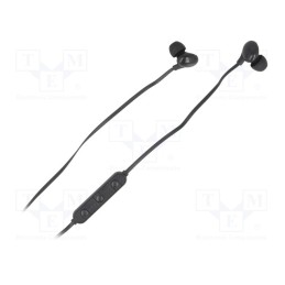 1 pcs x QOLTEC - 50821 - Wireless headphones with microphone, black, USB,USB micro, 10m