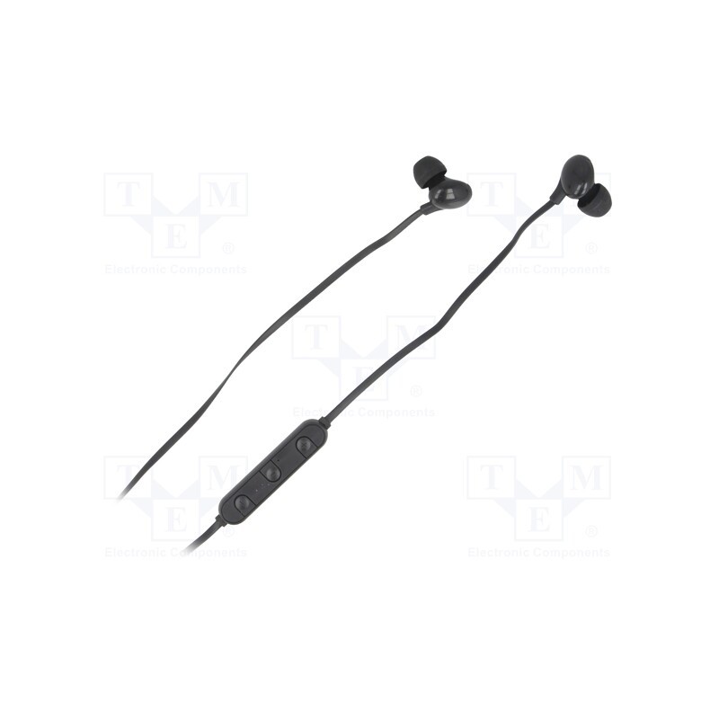 1 pcs x QOLTEC - 50821 - Wireless headphones with microphone, black, USB,USB micro, 10m