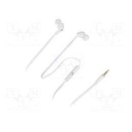 1 pcs x QOLTEC - 50801 - Headphones with microphone, white, Jack 3,5mm, in-ear, 1.2m, 32Ω
