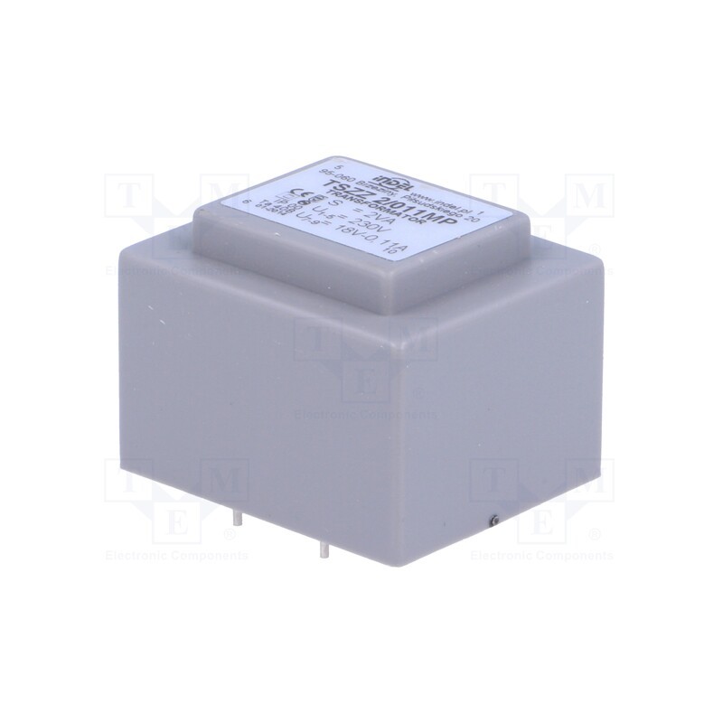 1 pcs x INDEL - TSZZ2/011MP - Transformer: encapsulated, 2VA, 230VAC, 18V, 110mA, PCB, IP00