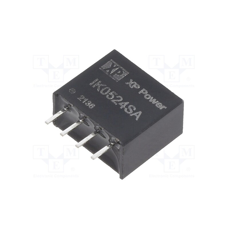 1 pcs x XP POWER - IK0524SA - Converter: DC/DC, 250mW, Uin: 5V, Uout: 24VDC, Iout: 10.41mA, SIP