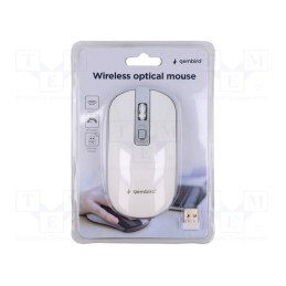 1 pcs x GEMBIRD - MUSW-4B-06-WS - Optical mouse, white,silver, USB A, wireless, 10m, No.of butt: 4
