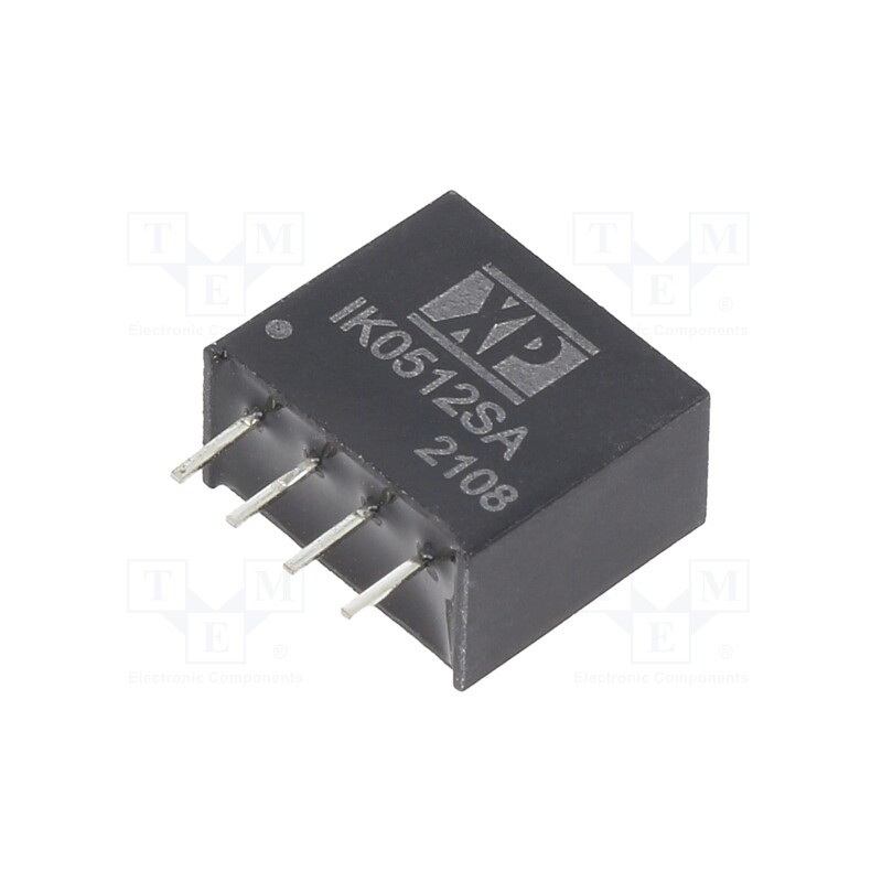 1 pcs x XP POWER - IK0512SA - Converter: DC/DC, 250mW, Uin: 5V, Uout: 12VDC, Iout: 20.83mA, SIP