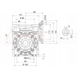 Electric motor 0 25 kW, hmrv 50 1 30 gear