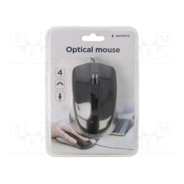 1 pcs x GEMBIRD - MUS-4B-01 - Optical mouse, black, USB A, wired, 1.35m, No.of butt: 4