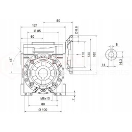 Electric motor 0 37 kW, hmrv 50 1 30 gear