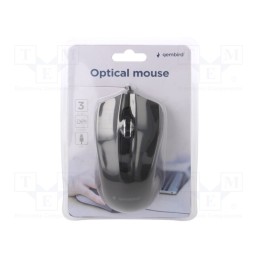 1 pcs x GEMBIRD - MUS-3B-01 - Optical mouse, black, USB A, wired, 1.35m, No.of butt: 3