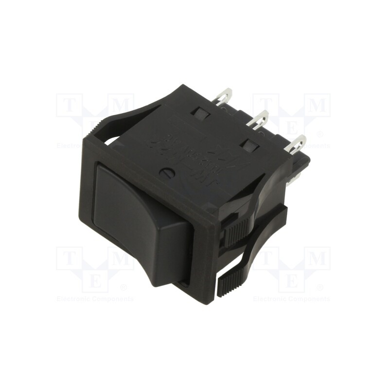 1 pcs x NKK SWITCHES - JWM22RAA - ROCKER, DPDT, Pos: 2, ON-ON, 10A/250VAC, 10A/30VDC, black, none, JW