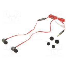 1 pcs x GEMBIRD - MHS-EP-LHR - Headphones with microphone, red,silver, Jack 3,5mm, in-ear, 1.2m