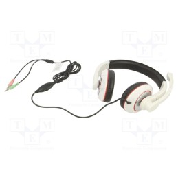 1 pcs x GEMBIRD - MHS-001-GW - Headphones with microphone, white,black, Jack 3,5mm x2, 1.8m