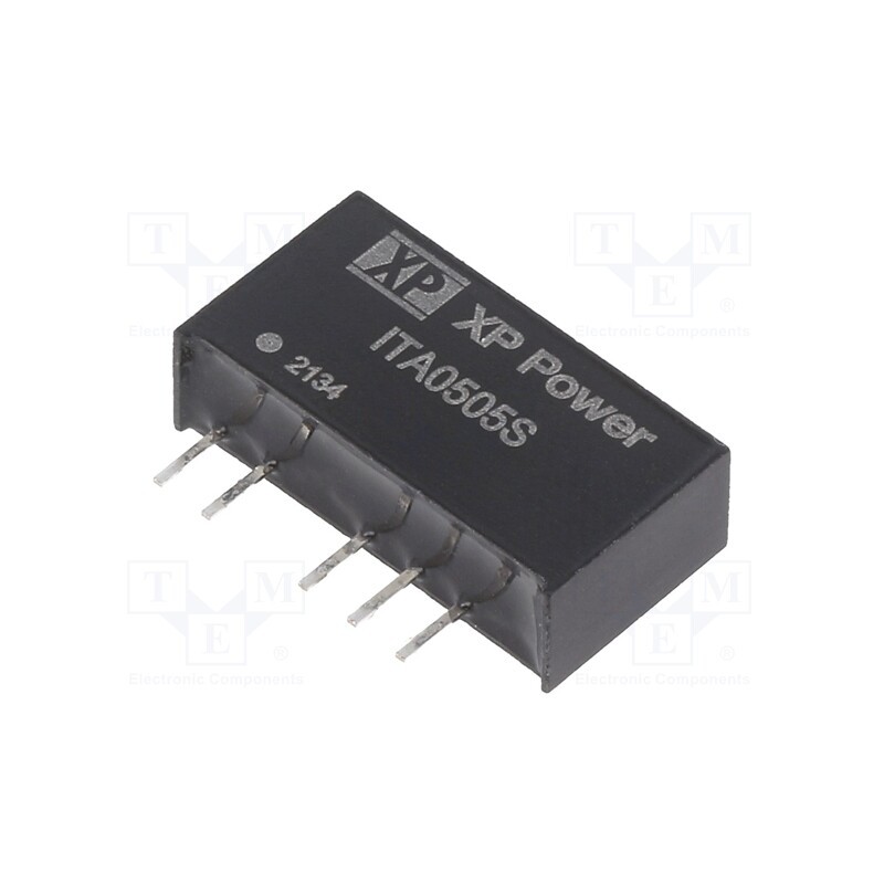 1 pcs x XP POWER - ITA0505S - Converter: DC/DC, 1W, Uin: 5V, Uout: 5VDC, Uout2: -5VDC, Iout: 100mA