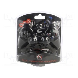 1 pcs x GEMBIRD - JPD-UDV-01 - Gamepad, black, USB A, wired,USB 2.0, Features: analog joysticks