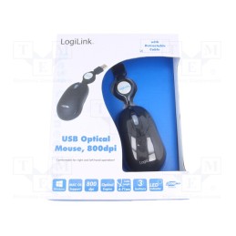 1 pcs x LOGILINK - ID0016 - Optical mouse, black, USB, wired, 0.7m, No.of butt: 3