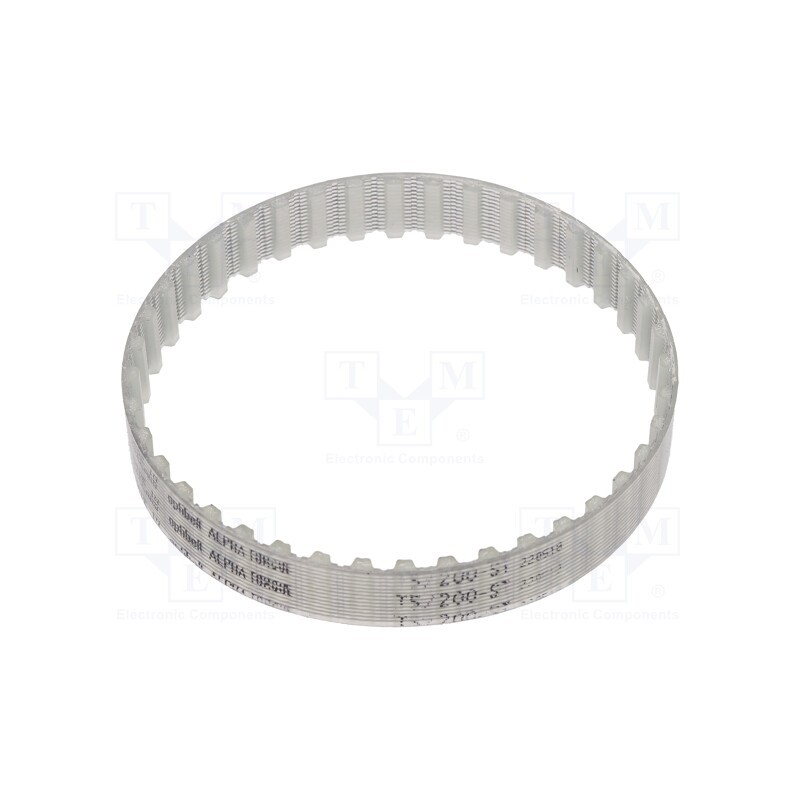 1 pcs x OPTIBELT - T5 200 1077ZA - Timing belt, T5, W: 10mm, H: 2.2mm, Lw: 200mm, Tooth height: 1.2mm