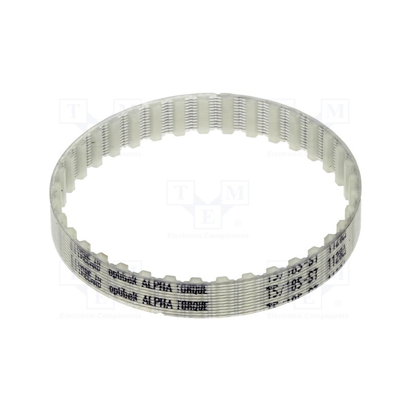 1 pcs x OPTIBELT - T5 185 877ZA - Timing belt, T5, W: 8mm, H: 2.2mm, Lw: 185mm, Tooth height: 1.2mm