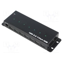 1 pcs x LOGILINK - UA0317 - Hub USB, DC,USB A socket x7,USB B socket, industrial,USB 3.0