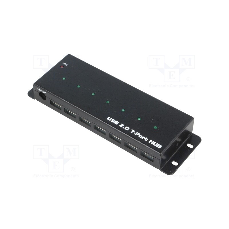 1 pcs x LOGILINK - UA0317 - Hub USB, DC,USB A socket x7,USB B socket, industrial,USB 3.0