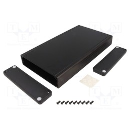 1 pcs x HAMMOND - 1455P2202BK -AS - Enclosure: with panel, 1455, X: 125mm, Y: 220mm, Z: 30mm, aluminium