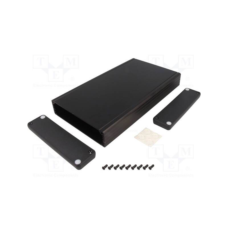 1 pcs x HAMMOND - 1455P2202BK -AS - Enclosure: with panel, 1455, X: 125mm, Y: 220mm, Z: 30mm, aluminium