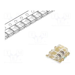 5 pcs x REFOND - RF-P1S196TS-B47 - LED, SMD, 0606, amber/yellow-green, 1.6x1.6x0.7mm, 140°, 20mA