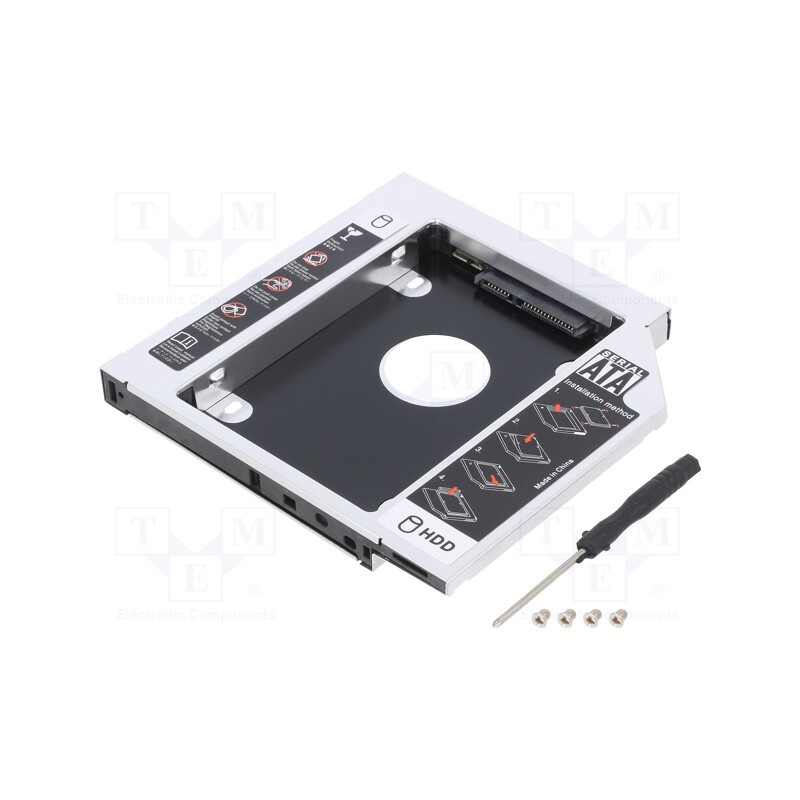 1 pcs x QOLTEC - 51869 - Hard discs housing: 2,5', SATA I,SATA II,SATA III, 127x126x12mm