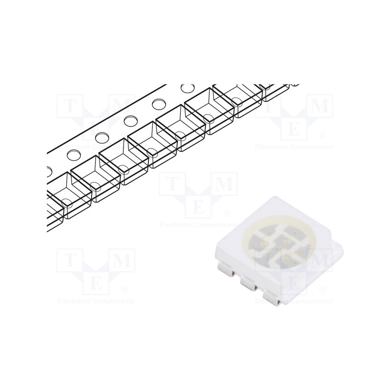 5 pcs x FORYARD - FYLS-5050NUB3C - LED, SMD, 5050,PLCC6, blue, 3lm, 810÷1250mcd, 5.4x5x1.5mm, 120°