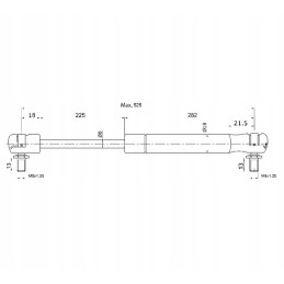Telescopic shock absorber 100n 305mm 525mm zetor