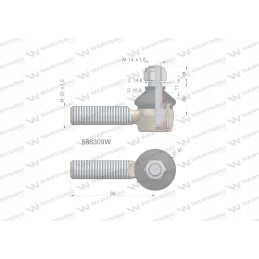 Steering joint 92mm m20x1 0 588309 warynski