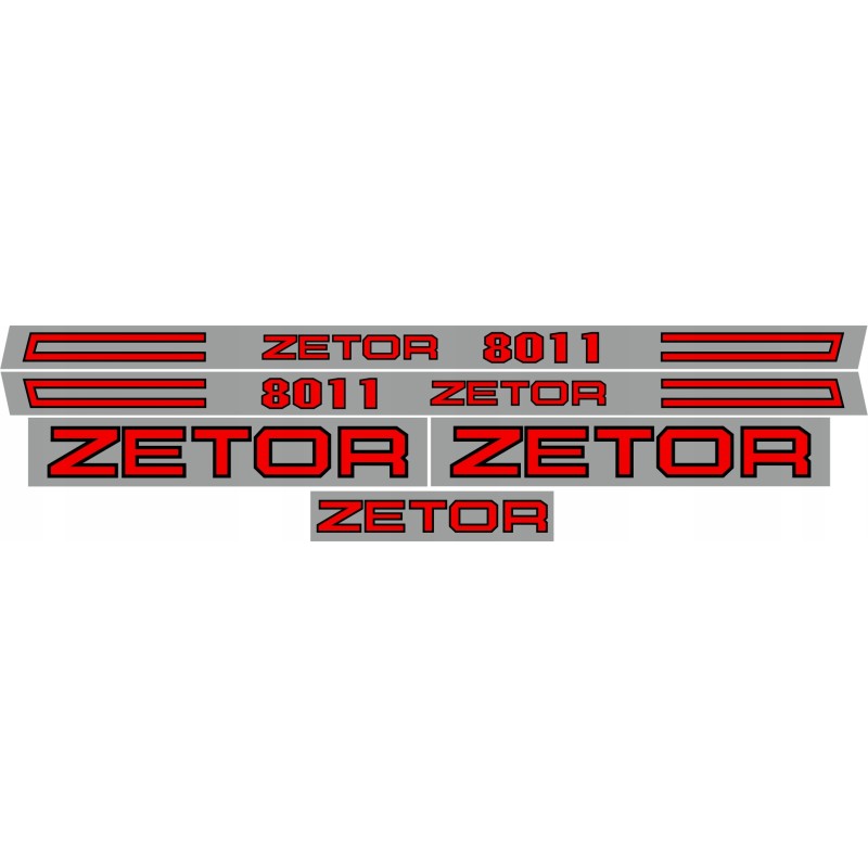 Zetor 8011 laminated stickers, set, sides, roof