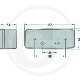 John Deere AL64947 left rear lamp
