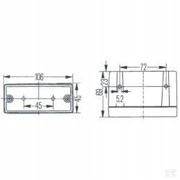 Rear fog lamp 106x45mm