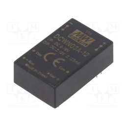 1 pcs x MEAN WELL - DCWN03A-12 - Converter: DC/DC, 3W, Uin: 9÷18V, Uout: 12VDC, Uout2: -12VDC, DIP24