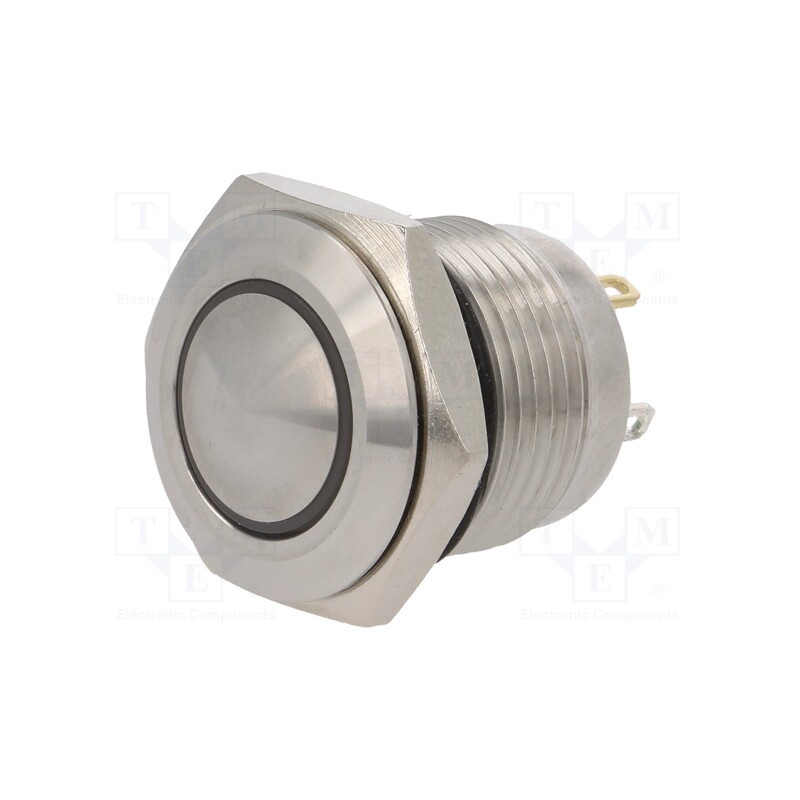 1 pcs x ONPOW - GQ16B-10E/J/G/24V/S - Switch: vandal resistant, Pos: 2, SPST-NO, 2A/36VDC, IP65, OFF-(ON)