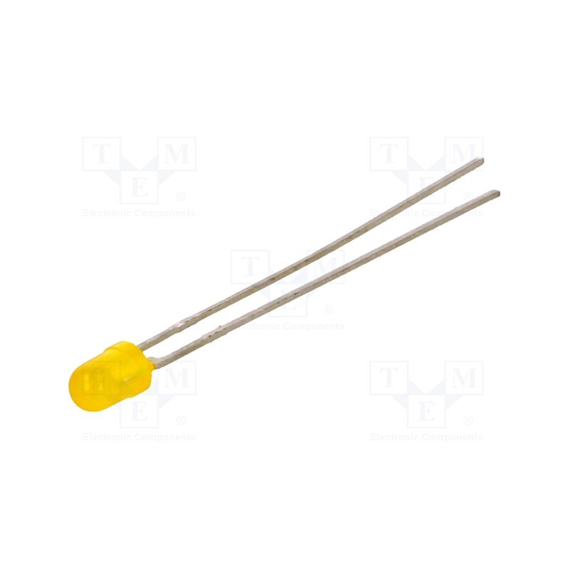 5 pcs x LITEON - LTL-42NSV8D - LED, 3mm, yellow, 3.8÷30mcd, 100°, Front: convex, 2÷2.5V
