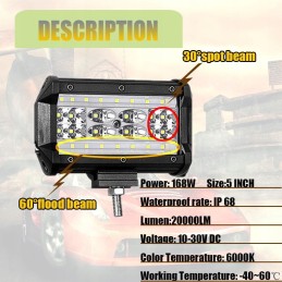 LED panel halogen lamp 144w bison tractor