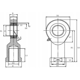 Cylinder eye with right internal thread oe 12 g