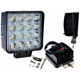 LED halogen work lamp, 16 diodes, tractor