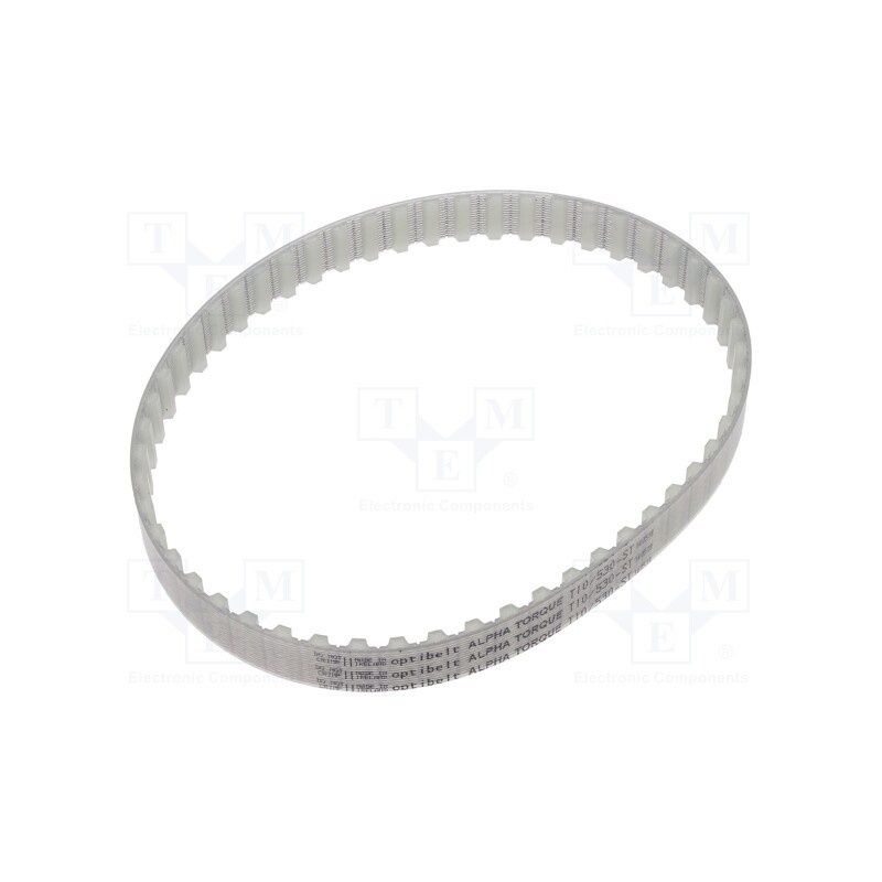 1 pcs x OPTIBELT - T10 530 1677ZA - Timing belt, T10, W: 16mm, H: 4.5mm, Lw: 530mm, Tooth height: 2.5mm